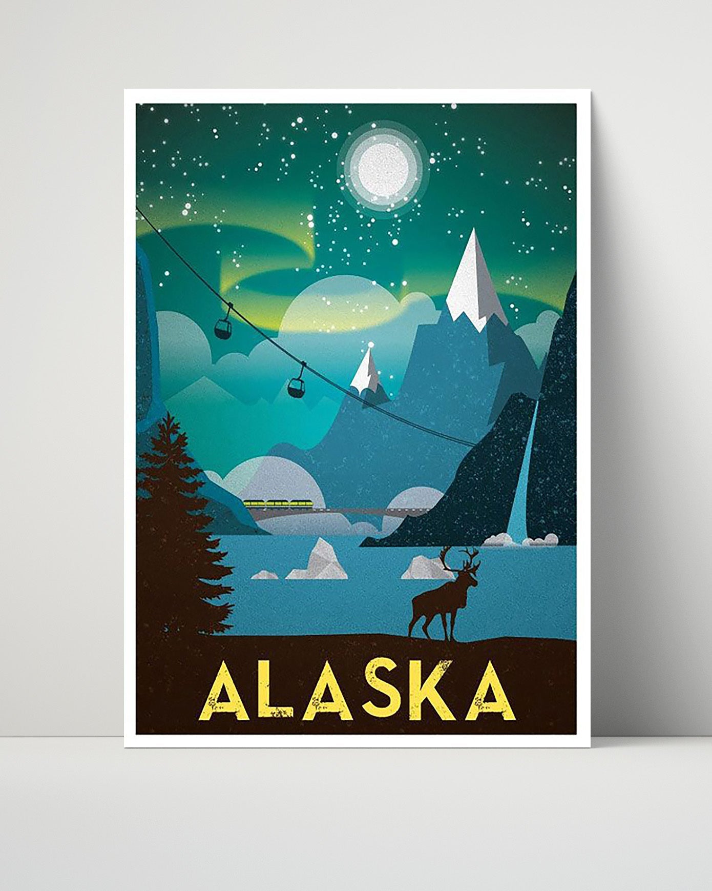 Classic Travel Poster - Alaska - Northern Lights