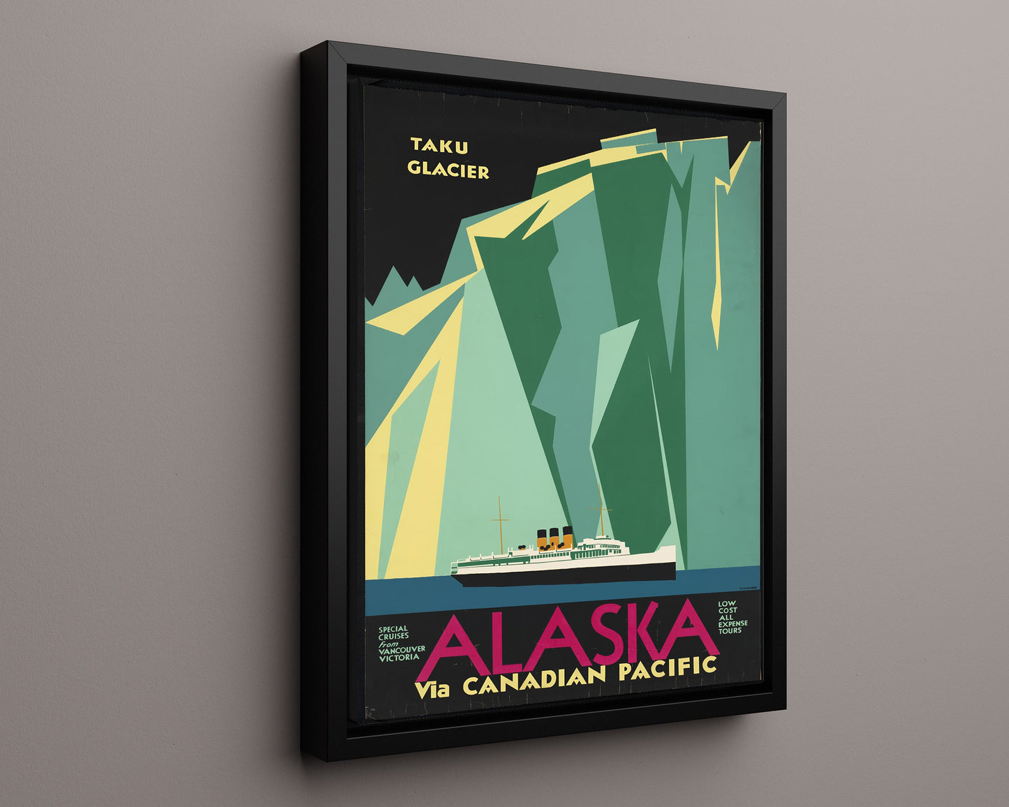 Classic Travel Poster - Alaska - Taku Glacier