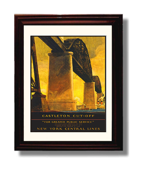 Albany Castleton Cut Off Bridge travel poster wall art 8x10 Canvas