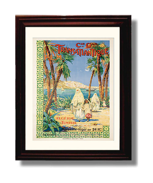 Algeria Tunisia PLM travel poster wall art 8x10 Canvas