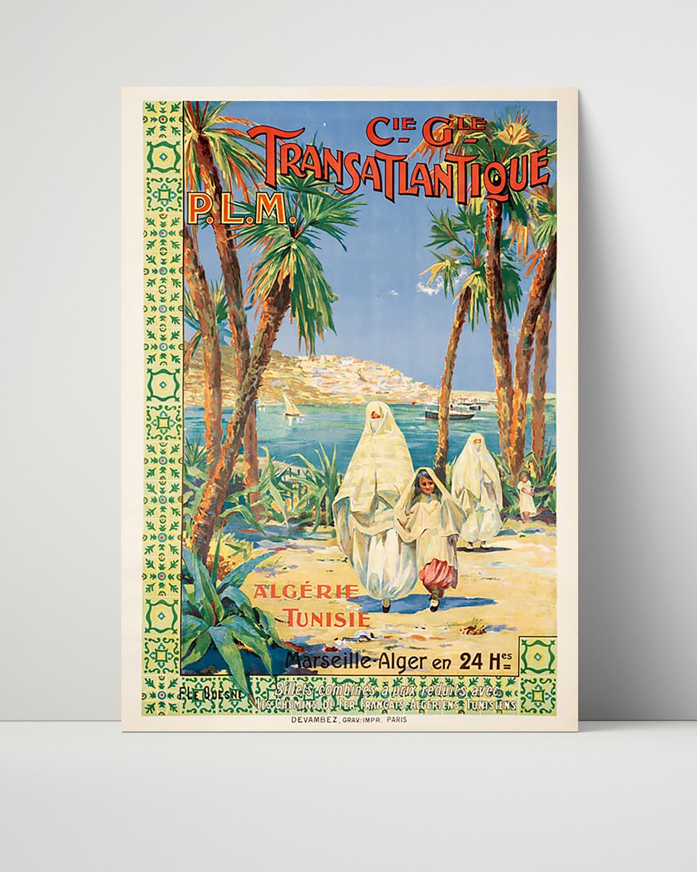 Classic Travel Poster - Algeria Tunisia - PLM