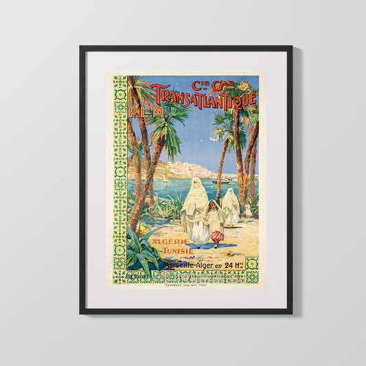 Classic Travel Poster - Algeria Tunisia - PLM