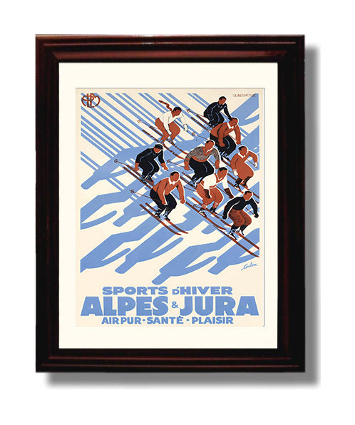 Alpes Jura travel poster wall art 8x10 Canvas