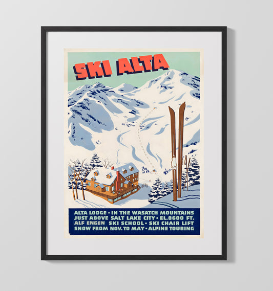 Alta Ski Resort - Travel - 16x20 Gallery Frame