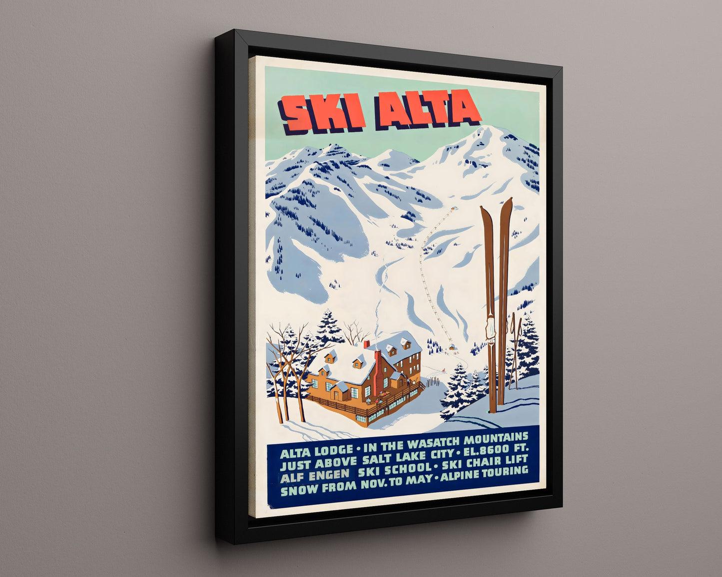 Classic Travel Poster - Alta - Ski Resort