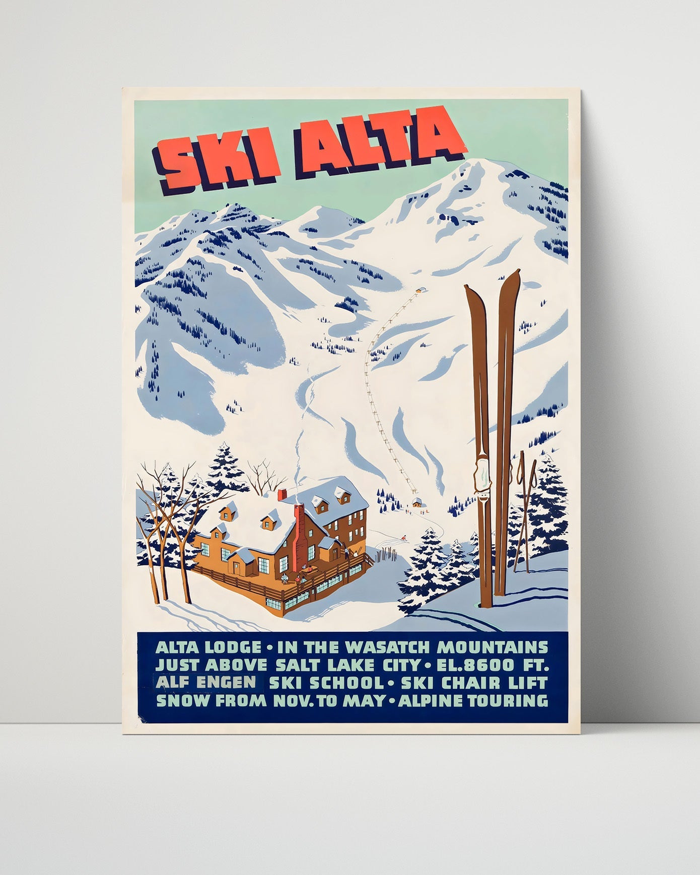 Classic Travel Poster - Alta - Ski Resort