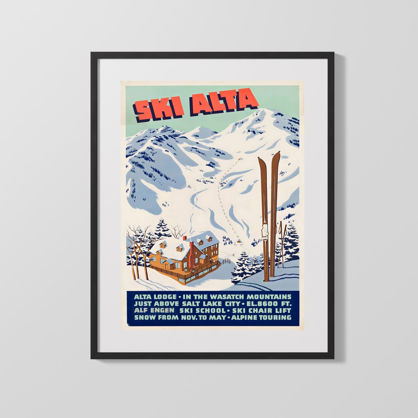 Classic Travel Poster - Alta - Ski Resort