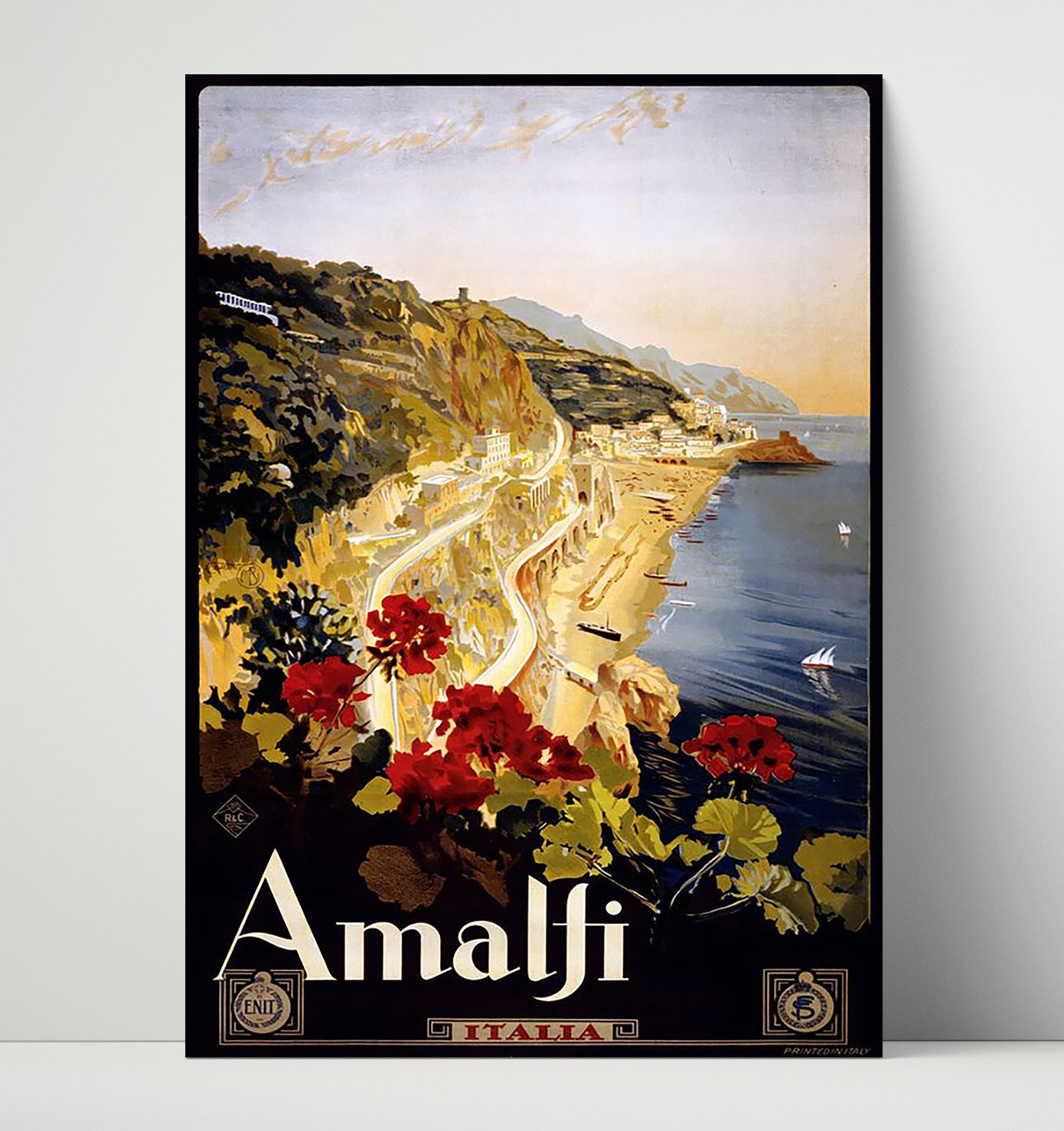 Amalfi Italy Vintage Travel Print 16x20 Unframed Print travel wall art print