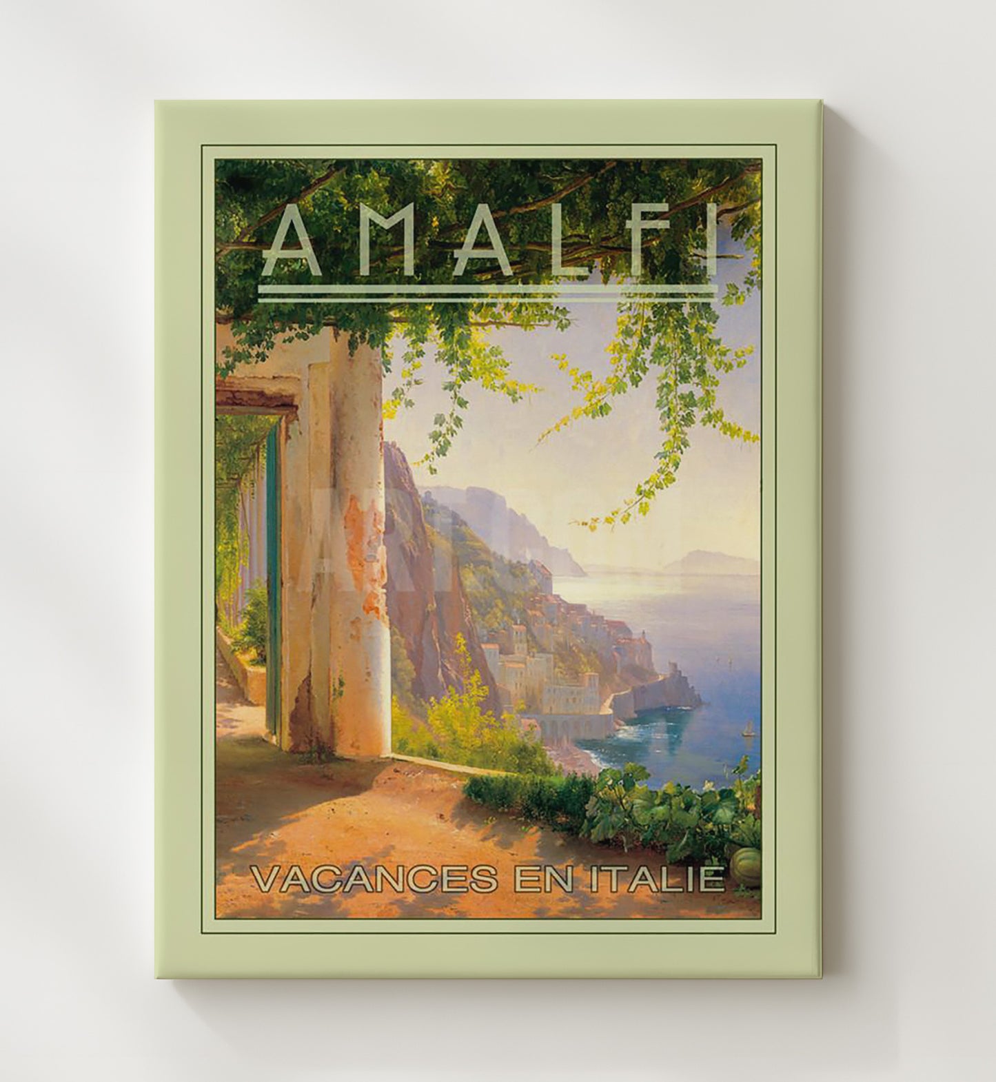 Amalfi Vacances en Italie Vintage Travel Print 20x24 Canvas travel wall art print