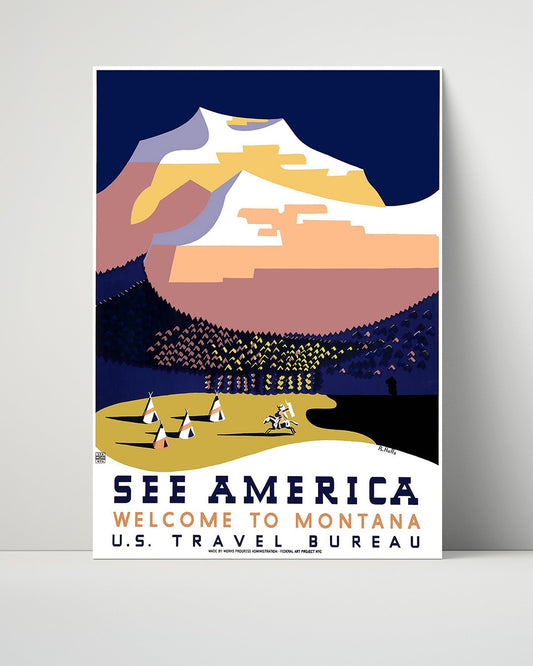 Classic Travel Unframed Poster -  America - America Montana 1