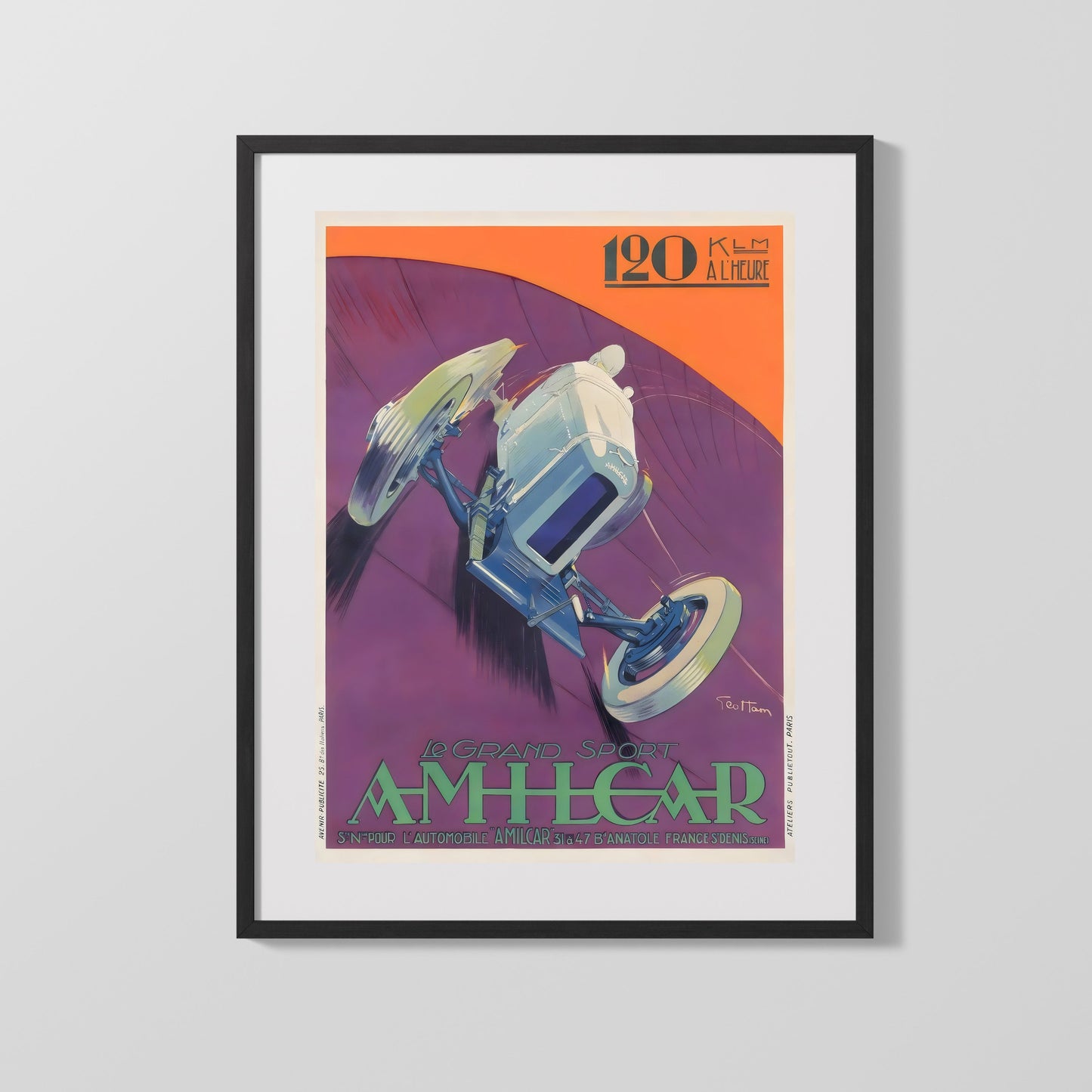 Classic Travel Poster - Amilcar - Grand Sport Racing