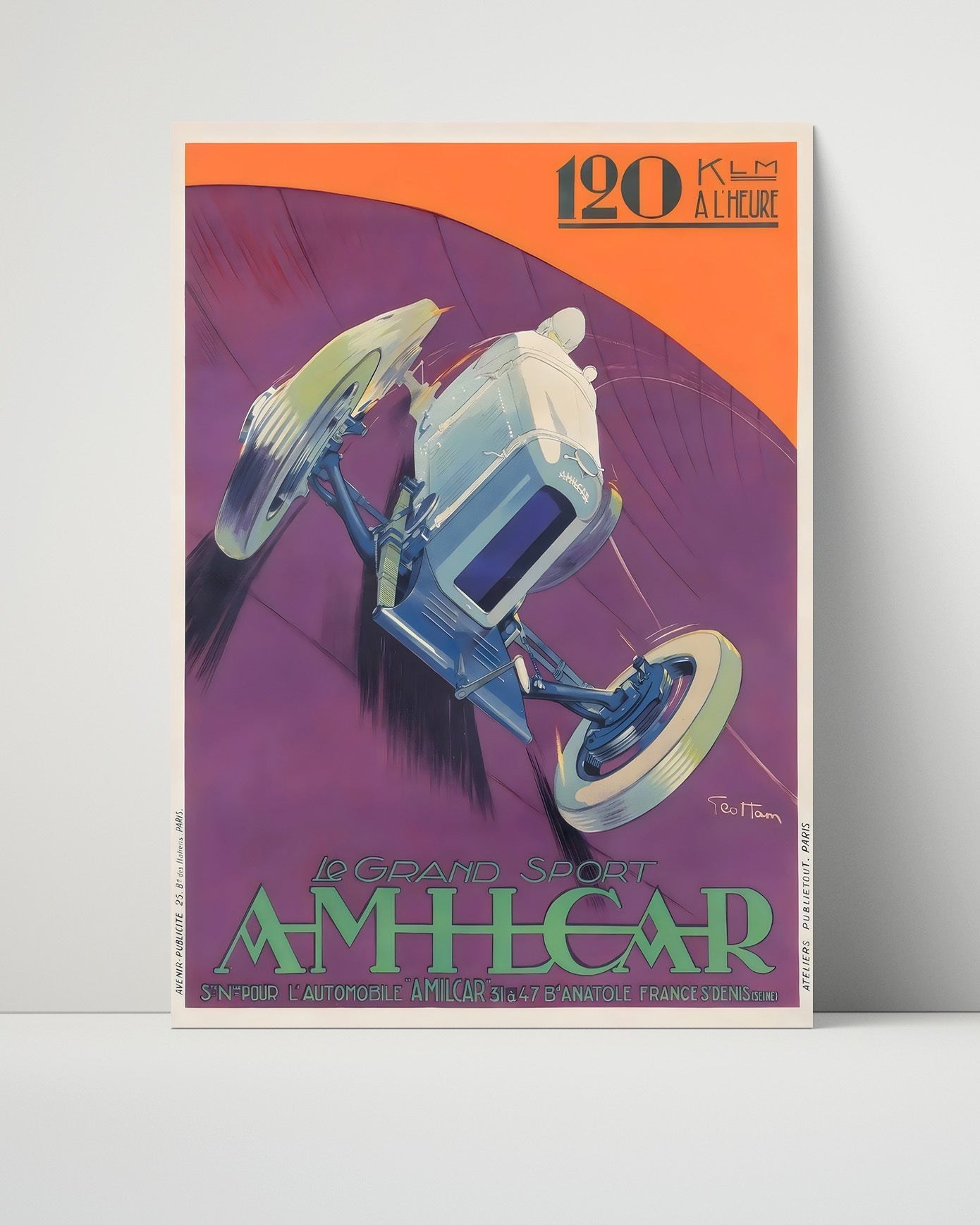 Classic Travel Poster - Amilcar - Grand Sport Racing