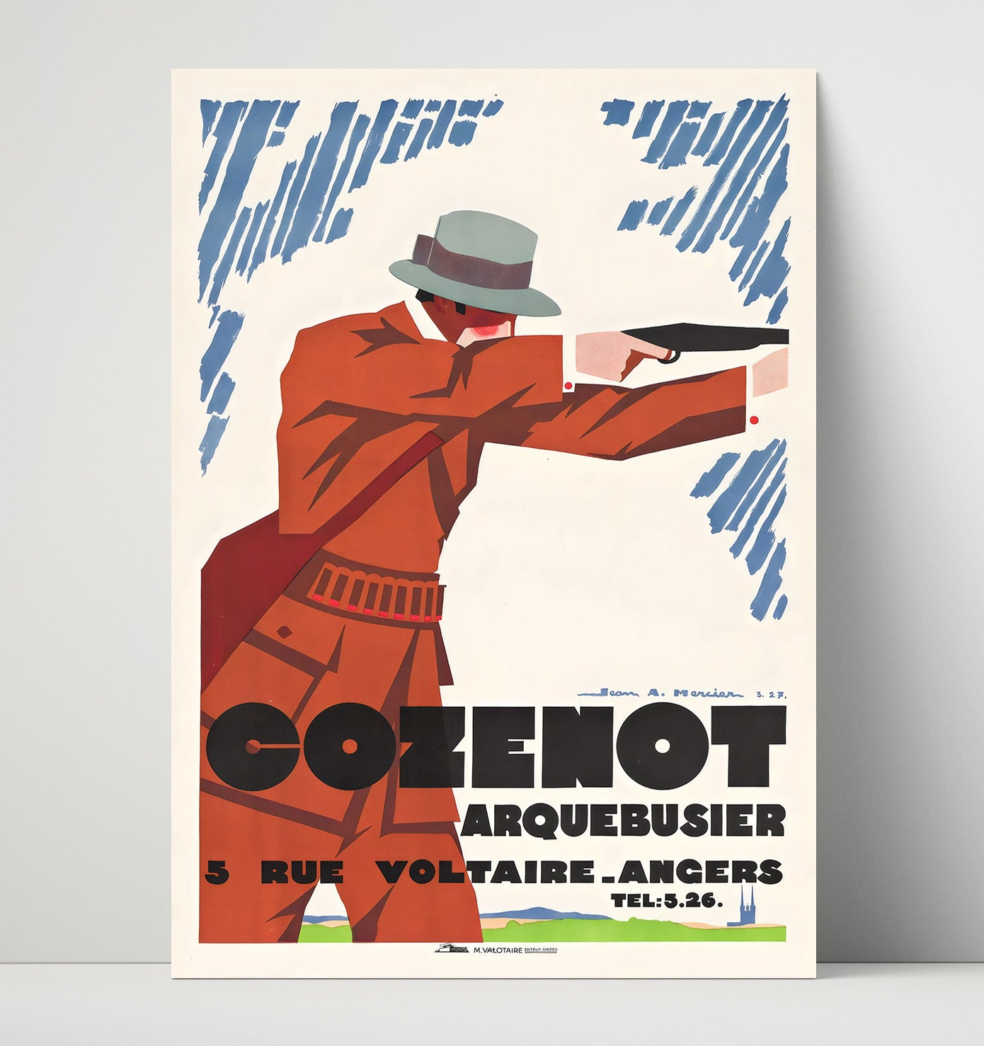 Angers CozenotArquebusier Vintage Travel Print 16x20 Unframed Print travel wall art print