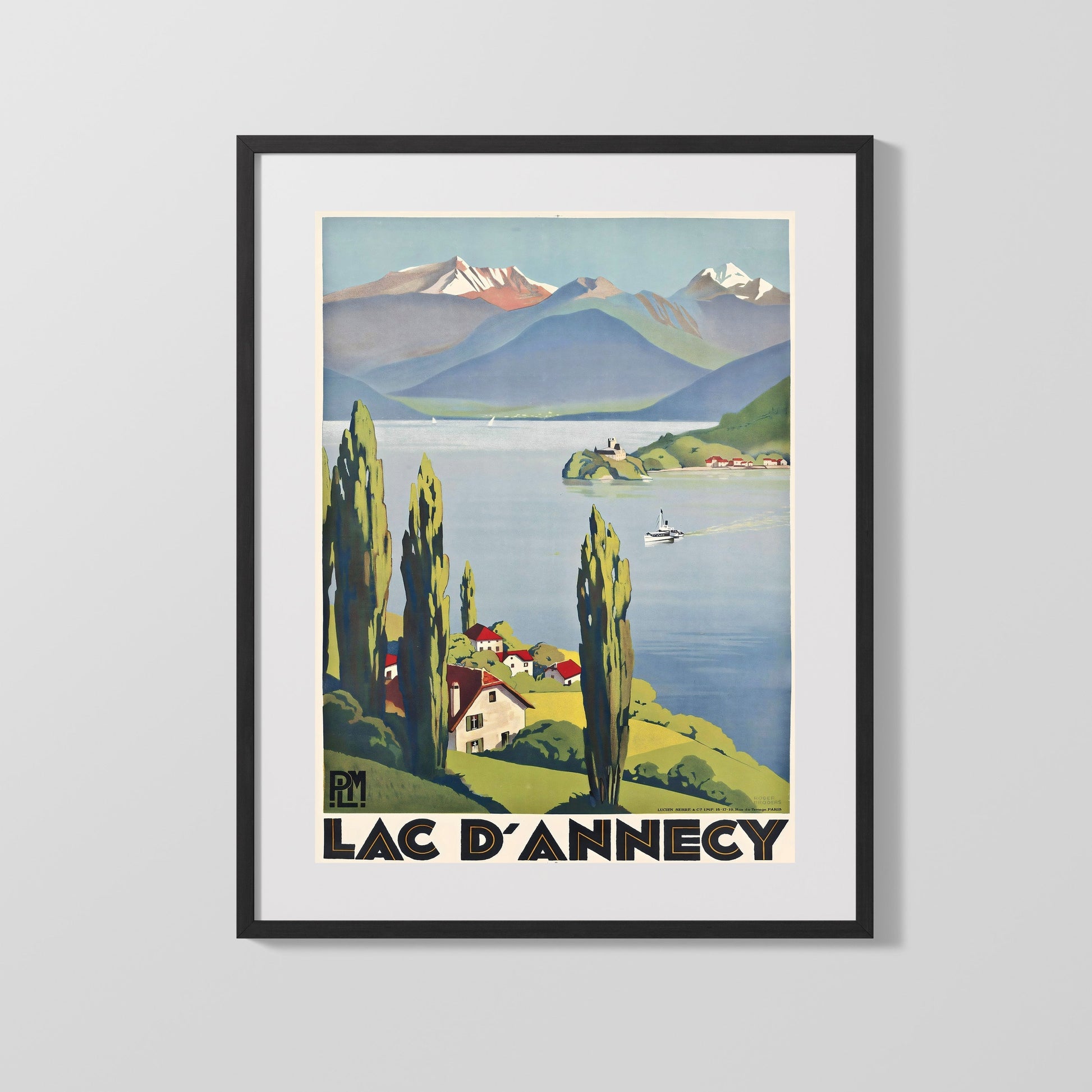 Classic Travel Poster - Annecy - Lac dAnnecy Travel Vintage Framed Prints Gallery Frame 16x20