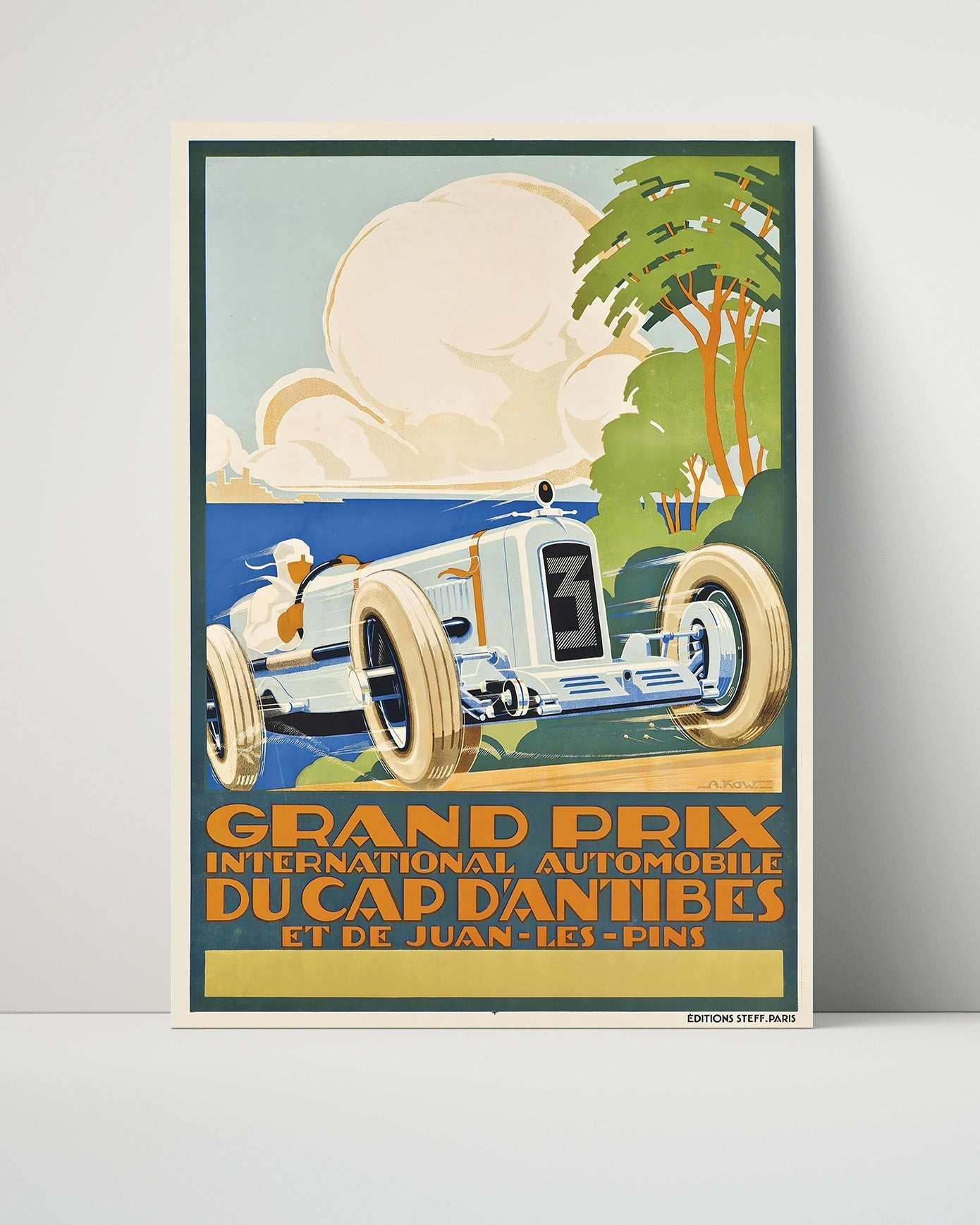 Classic Travel Poster - Antibes - Grand Prix Travel Vintage Framed Prints Poster 16x20