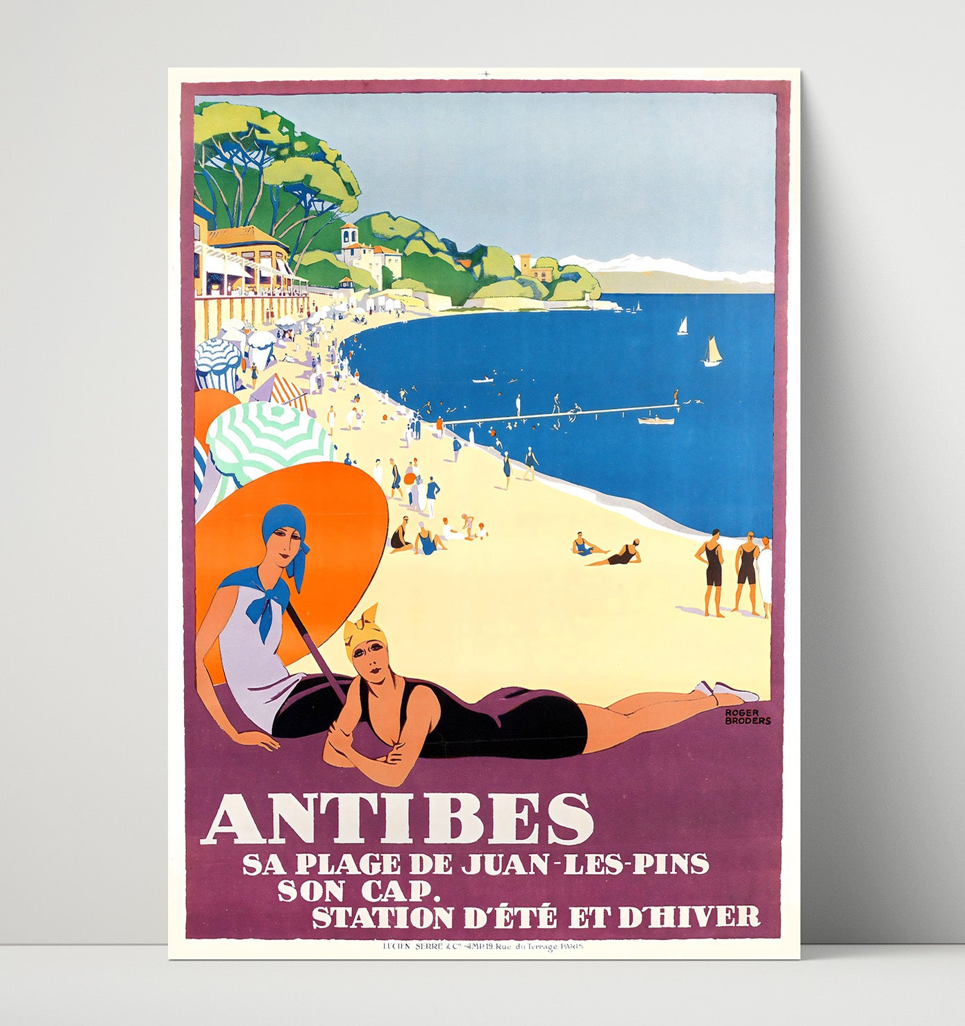 Antibes Juan les Pins Vintage Travel Print 16x20 Unframed Print travel wall art print