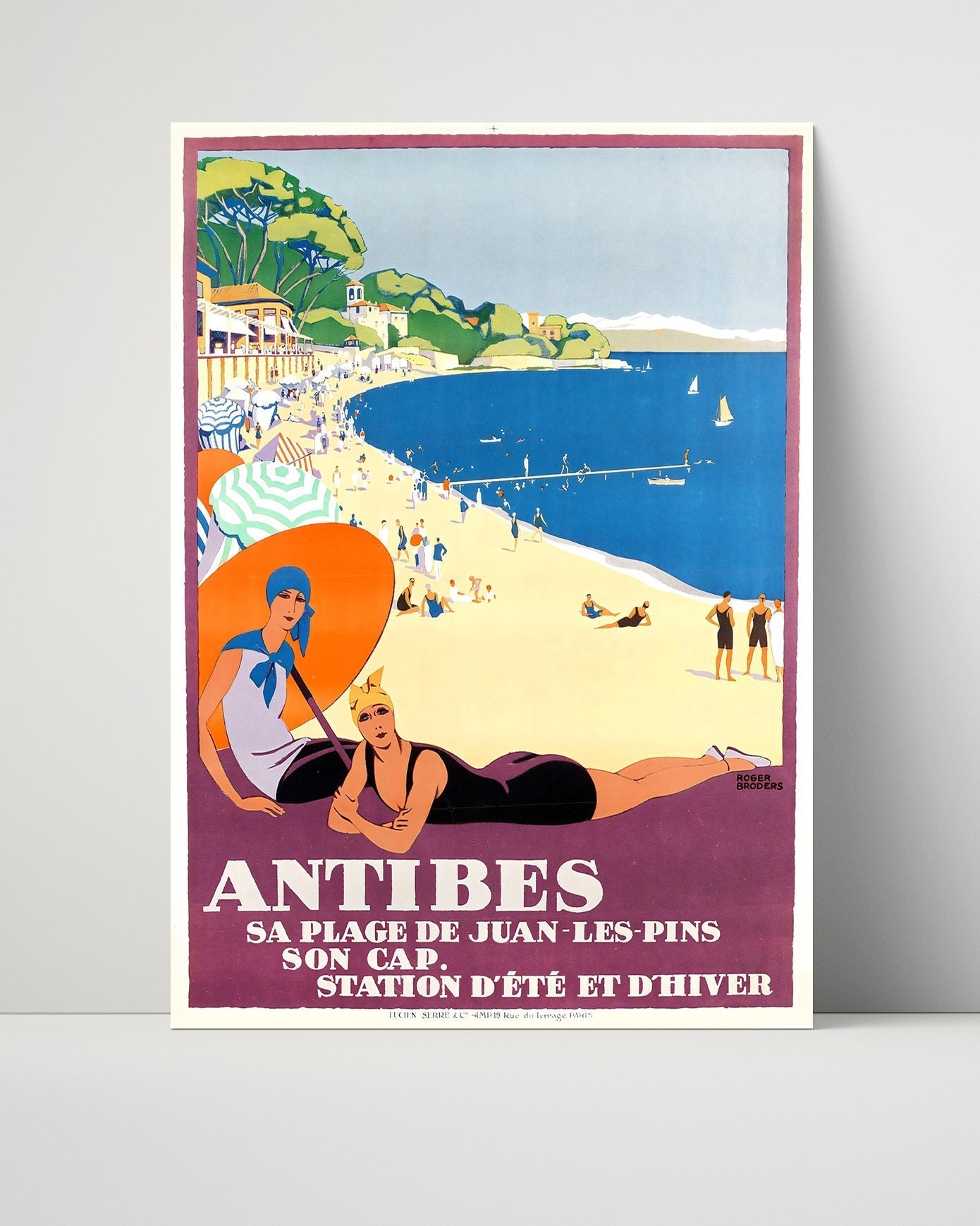 Classic Travel Poster - Antibes - Juan-les-Pins Travel Vintage Framed Prints Poster 16x20