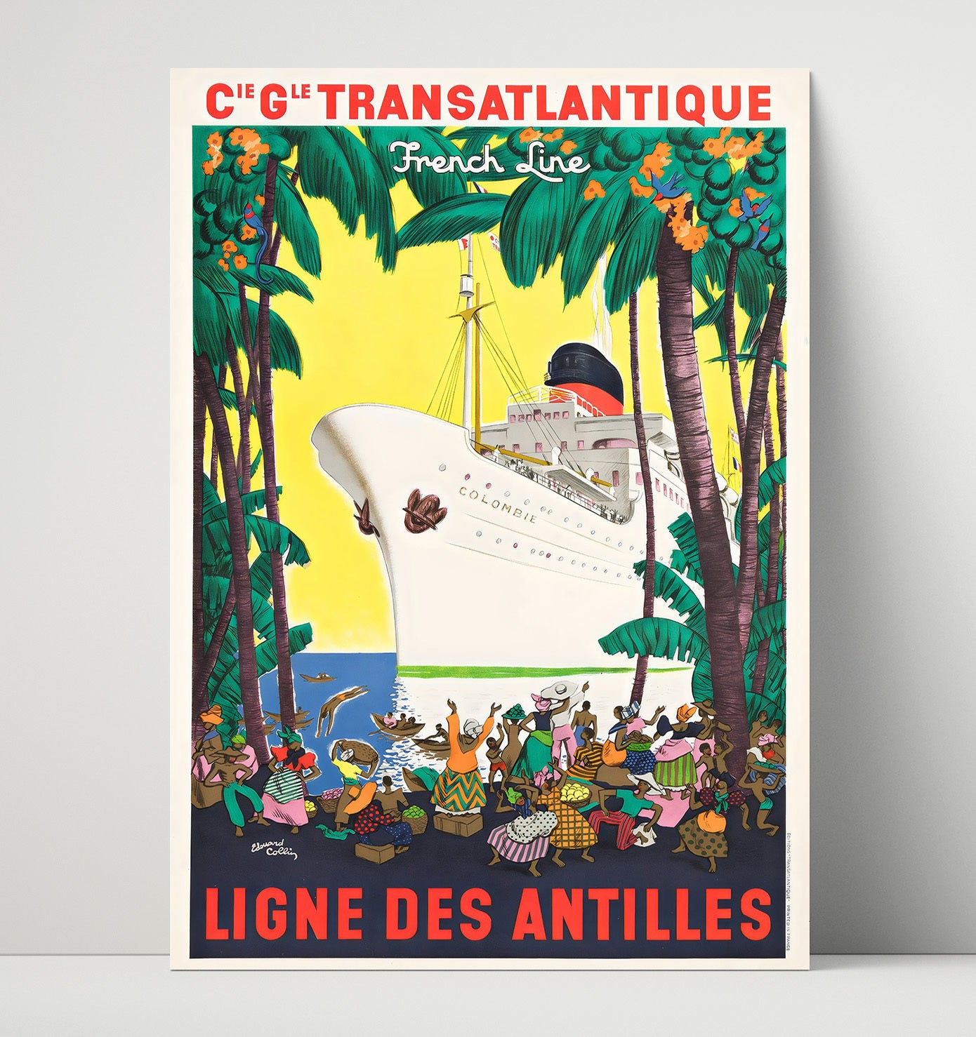 Antilles French Line Cruise Vintage Travel Print 16x20 Unframed Print travel wall art print