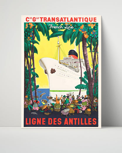 Classic Travel Unframed Poster -  Antilles - French Line Cruise