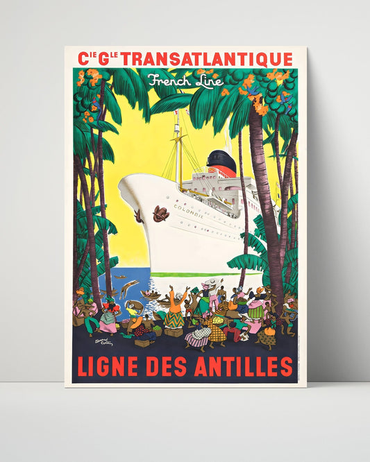 Classic Travel Unframed Poster -  Antilles - French Line Cruise