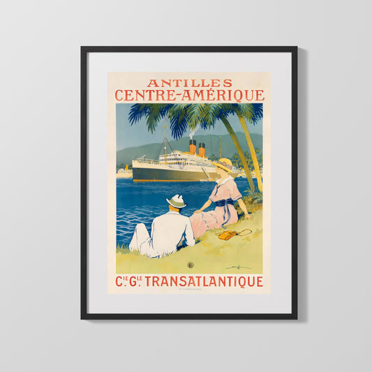 Classic Travel Poster - Antilles - Transatlantique