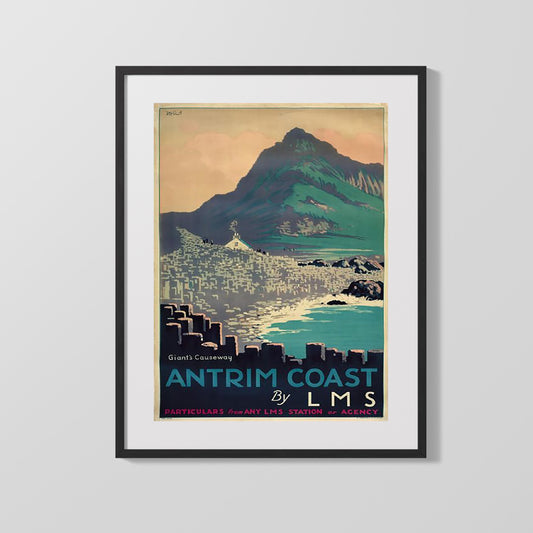 Classic Travel Poster - Antrim Coast - Giants Causeway
