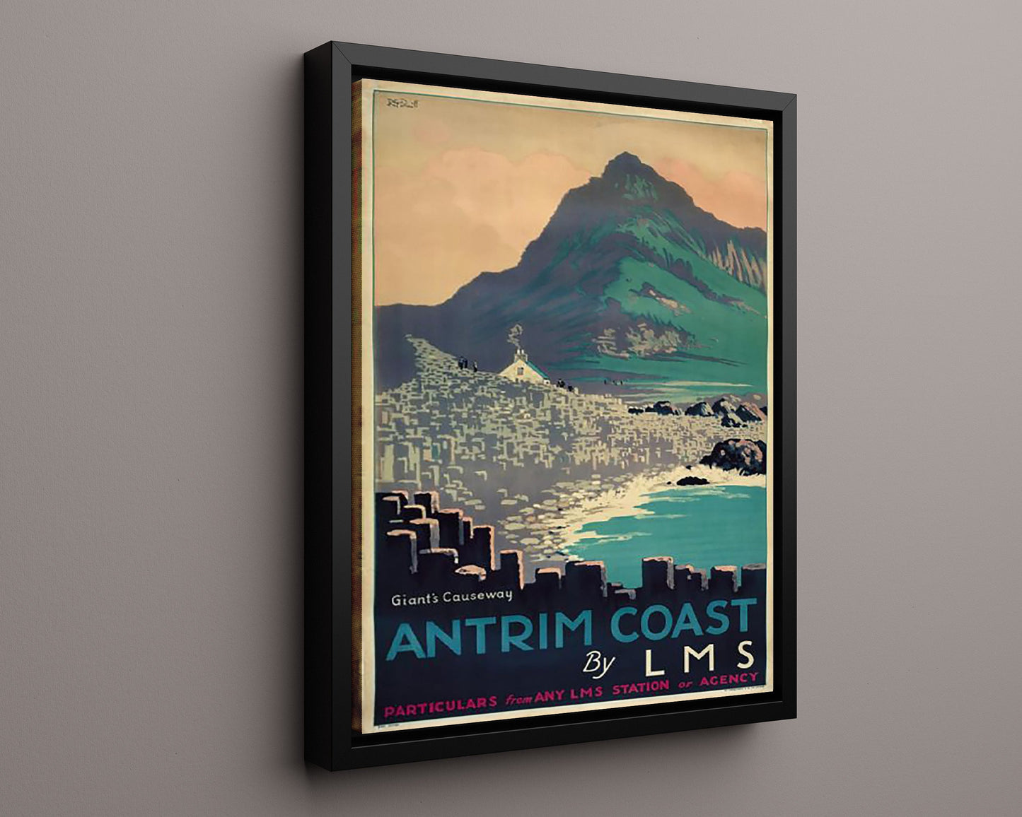 Classic Travel Poster - Antrim Coast - Giants Causeway