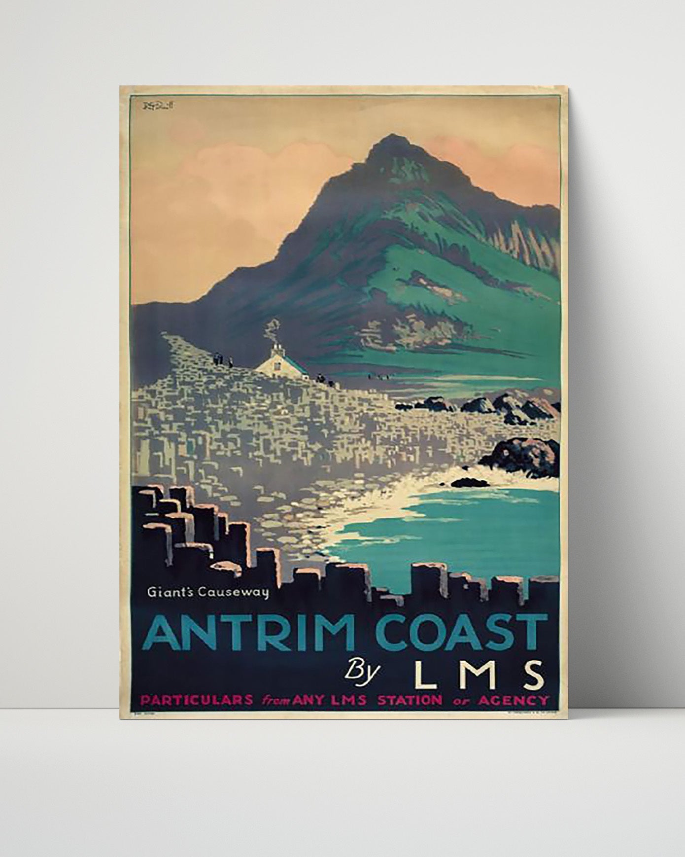 Classic Travel Poster - Antrim Coast - Giants Causeway