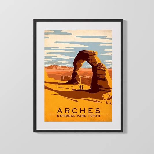Classic Travel Poster - Arches - National Park Utah