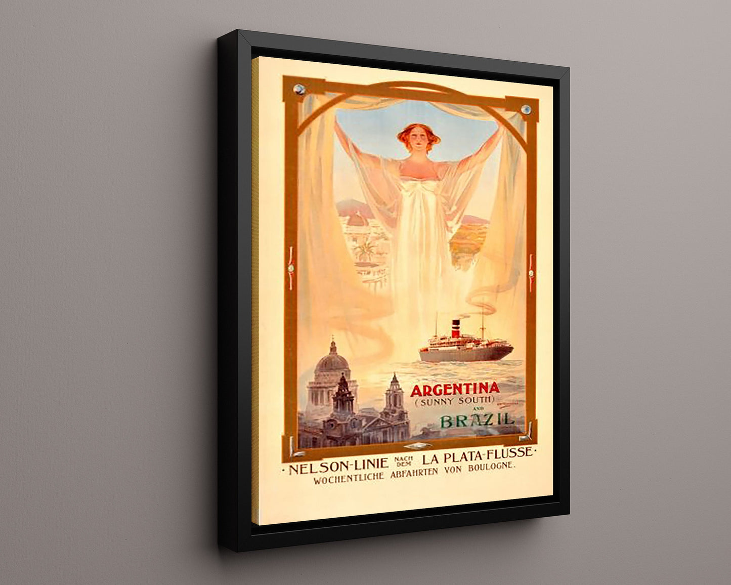 Classic Travel Poster - Argentina and Brazil - Nelson Line