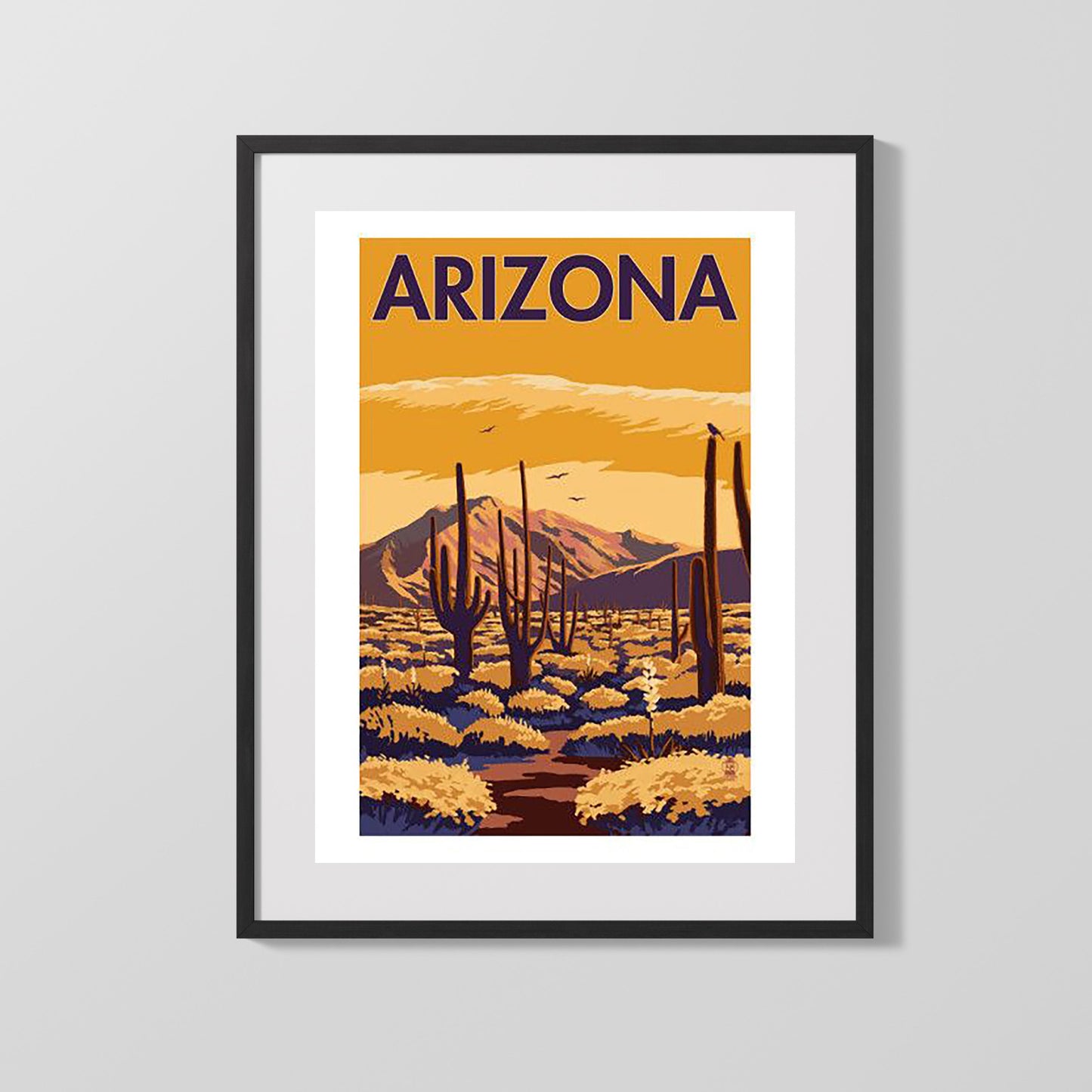 Classic Travel Poster - Arizona - Desert Landscape