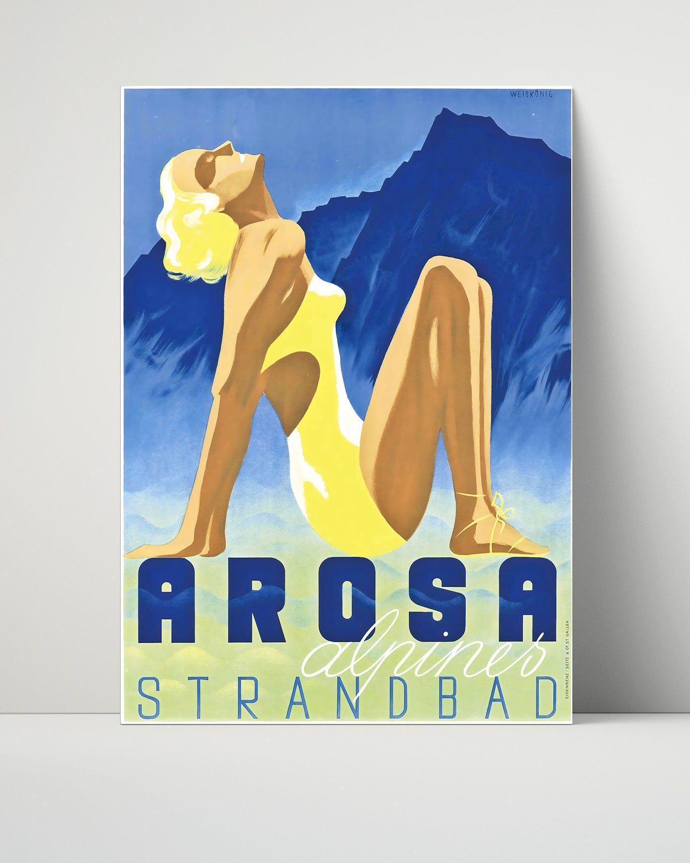 Classic Travel Poster - Arosa - Strandbad
