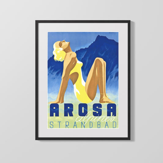 Classic Travel Poster - Arosa - Strandbad