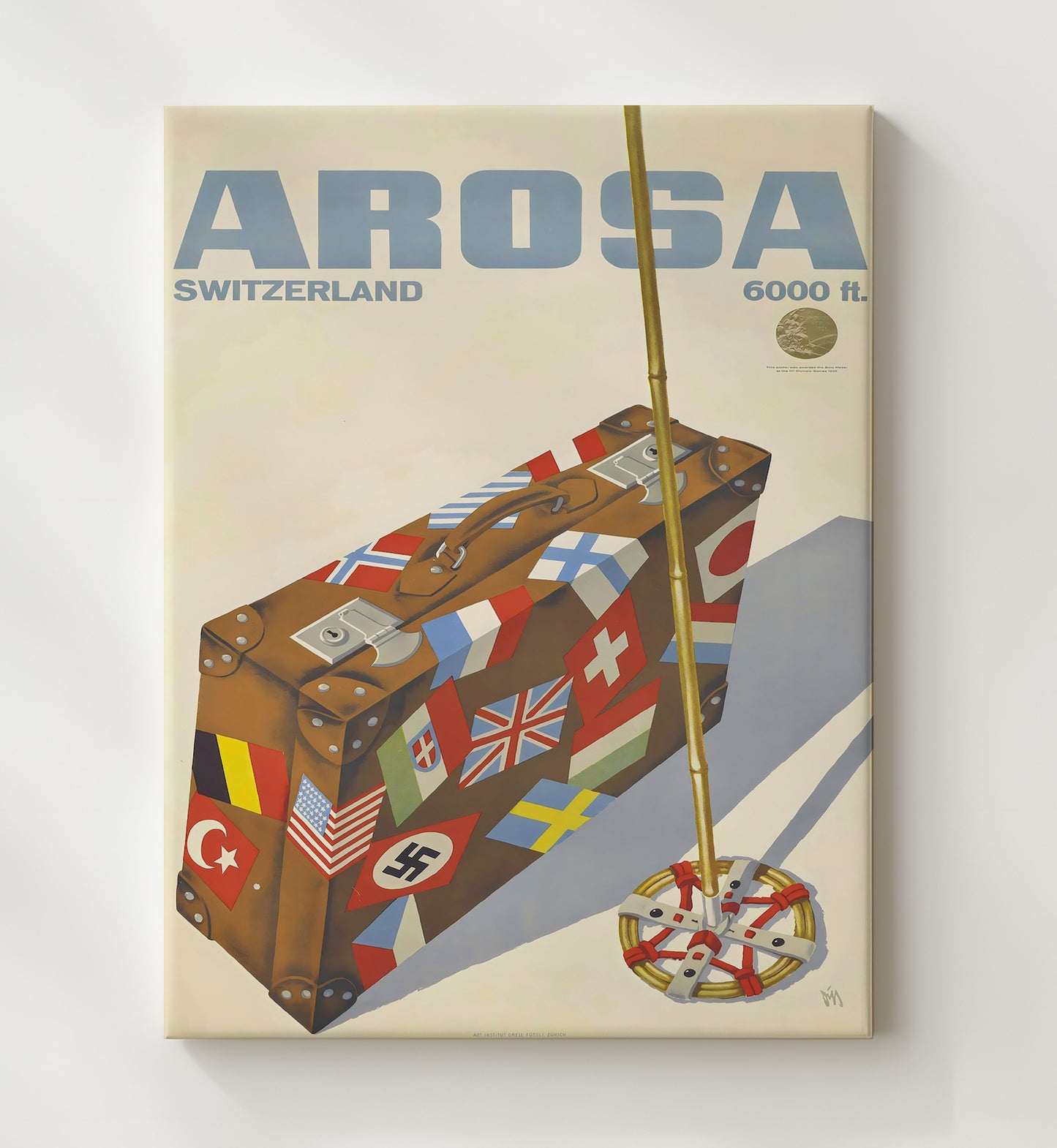 Arosa Switzerland Vintage Travel Print 20x24 Canvas travel wall art print