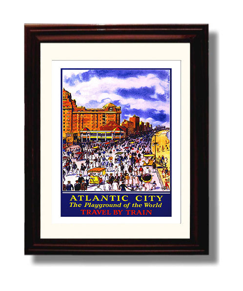 Atlantic City Playground of the World travel poster wall art 8x10 Canvas