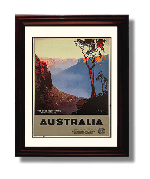 Australia Blue Mountains travel poster wall art 8x10 Canvas