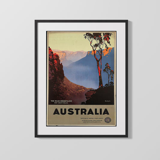 Classic Travel Poster - Australia - Blue Mountains