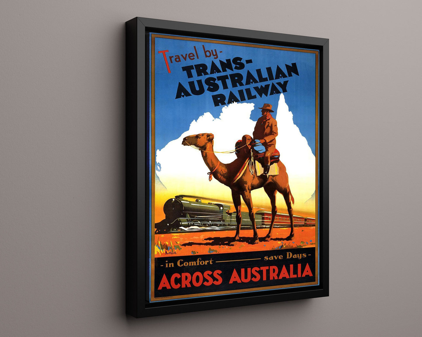 Classic Travel Poster - Australia - Camel Railway Journey