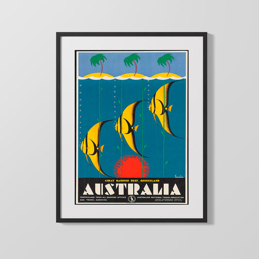 Classic Travel Poster - Australia - Great Barrier Reef
