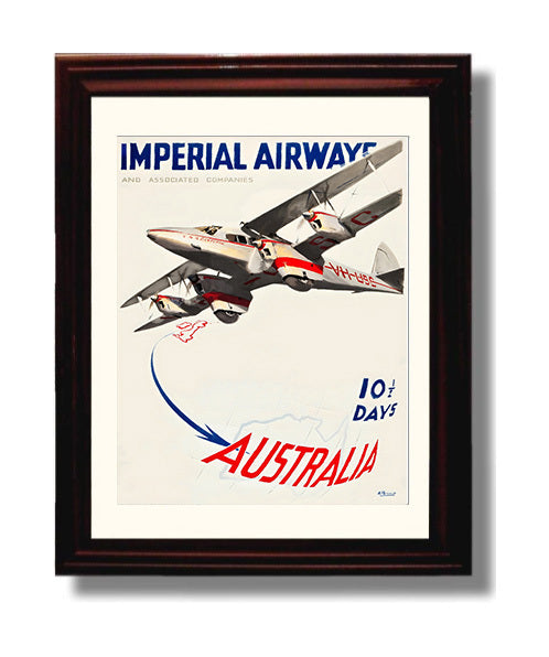 Australia Imperial Airways travel poster wall art 8x10 Canvas