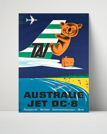 Classic Travel Unframed Poster -  Australia - Jet DC-8