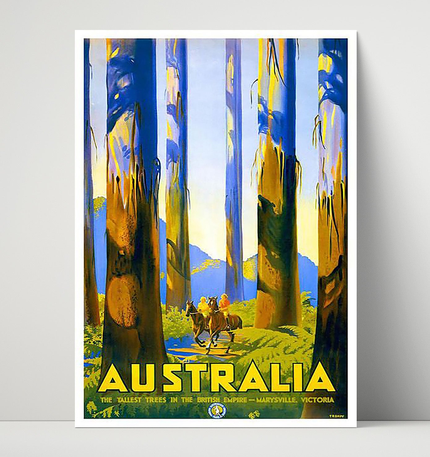Australia Marysville Victoria Tall Trees Vintage Travel Print 16x20 Unframed Print travel wall art print