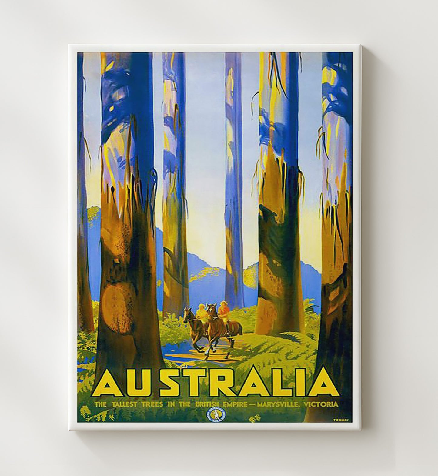 Australia Marysville Victoria Tall Trees Vintage Travel Print 20x24 Canvas travel wall art print