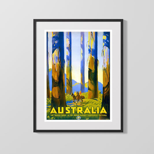 Classic Travel Poster - Australia - Marysville Victoria Tall Trees