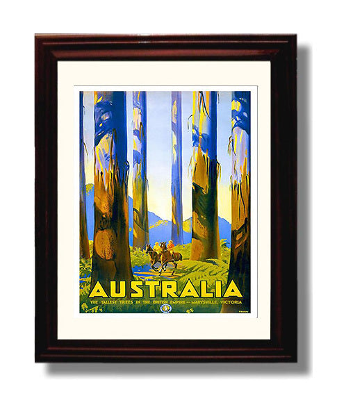 Classic Travel Poster - Australia - Marysville Victoria Tall Trees