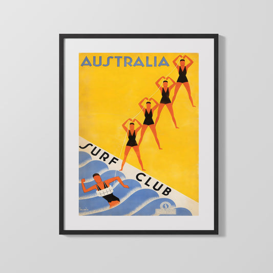 Classic Travel Poster - Australia - Surf Club