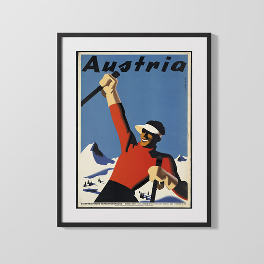 Classic Travel Poster - Austria - Alpine Skiing