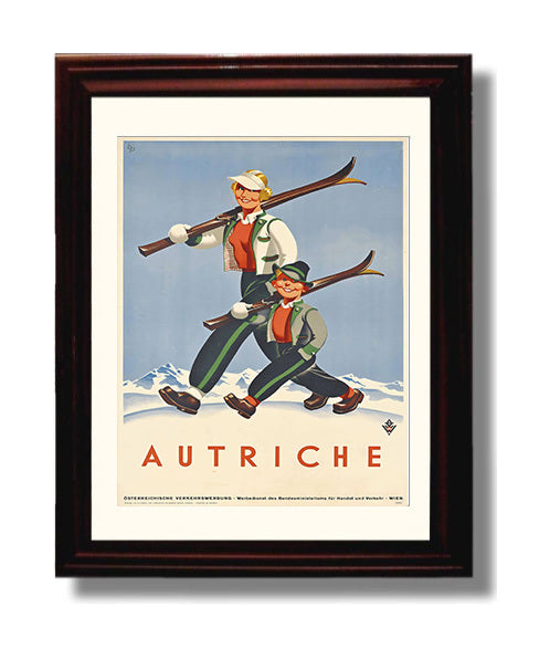 Austria Ski Tourism travel poster wall art 8x10 Canvas