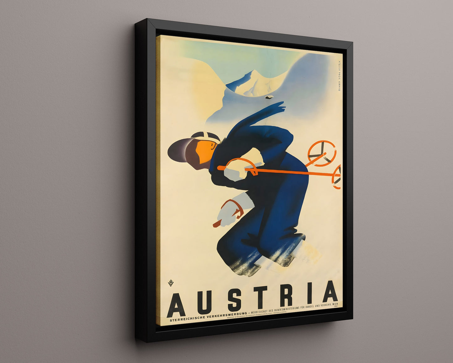 Classic Travel Poster - Austria - Skiing Alps