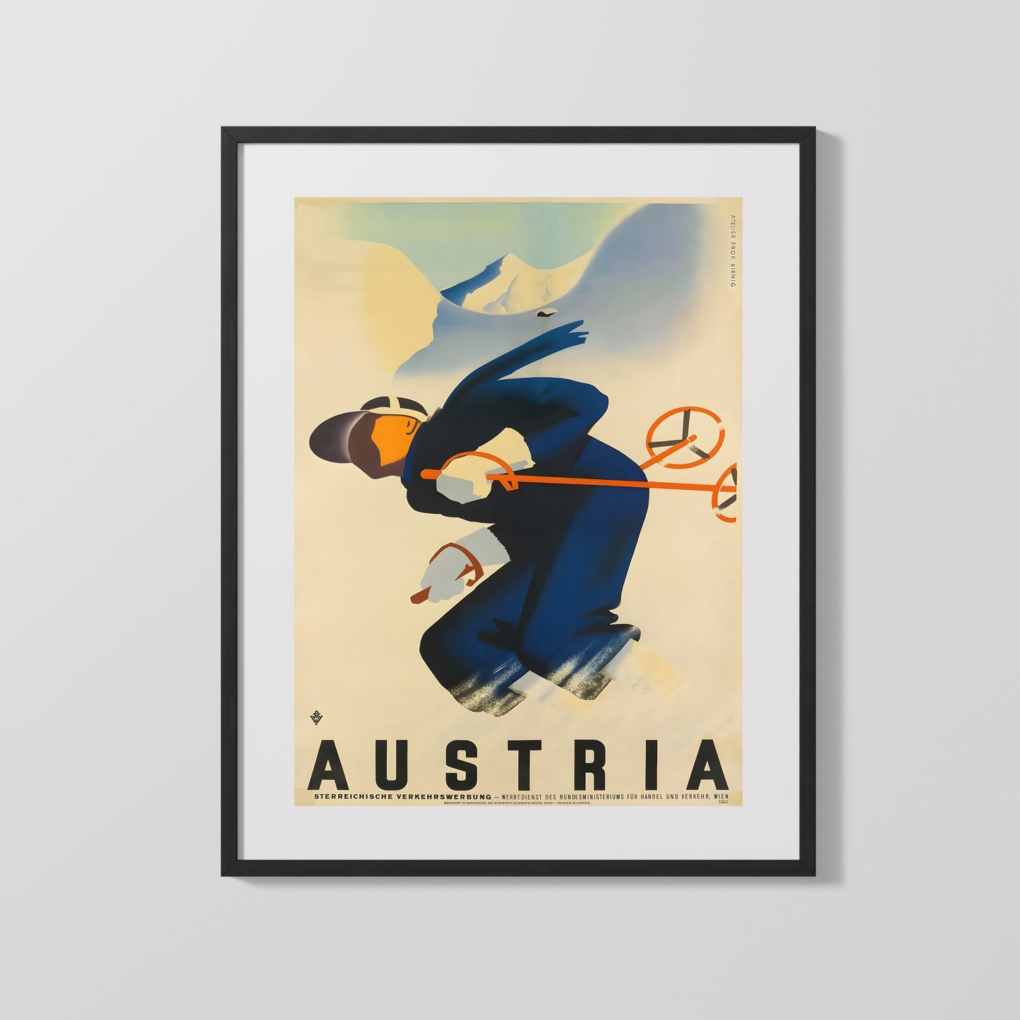 Classic Travel Poster - Austria - Skiing Alps
